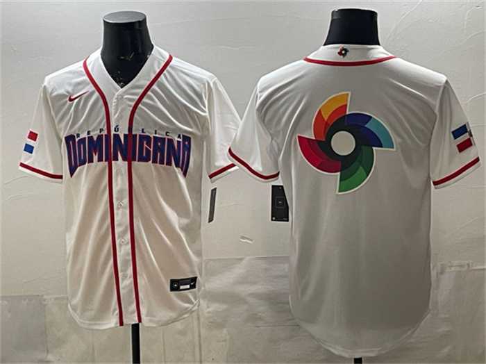 Men's Dominican Republic Baseball Team Big Logo White 2026 World Baseball Classic Home Stadium Stitched Jersey,We sell and wholesale Men's Dominican Republic Baseball Team Big Logo White 2026 World Baseball Classic Home Stadium Stitched Jersey on line form chian!