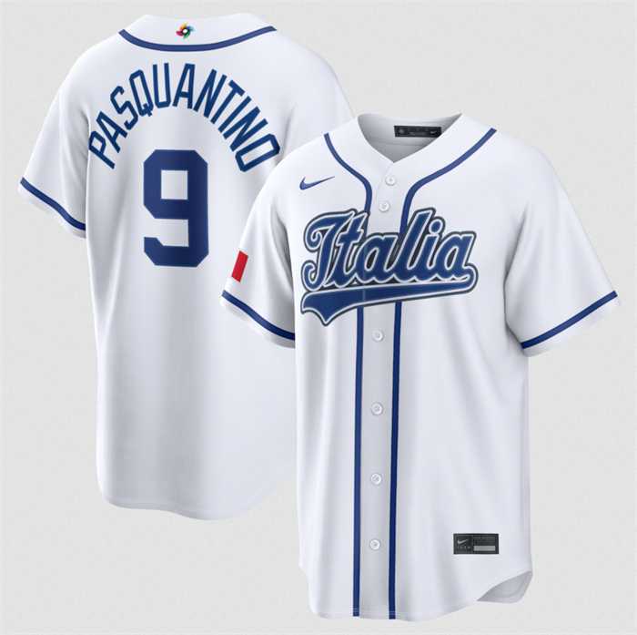 Men's Italy Baseball #9 Vinnie Pasquantino 2026 World Baseball Classic Home Stadium Stitched Jersey,We sell and wholesale Men's Italy Baseball #9 Vinnie Pasquantino 2026 World Baseball Classic Home Stadium Stitched Jersey on line form chian!