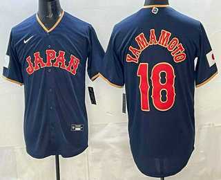Men's Japan #18 Yoshinobu Yamamoto Navy 2026 World Baseball Classic Cool Base Jersey,We sell and wholesale Men's Japan #18 Yoshinobu Yamamoto Navy 2026 World Baseball Classic Cool Base Jersey on line form chian!