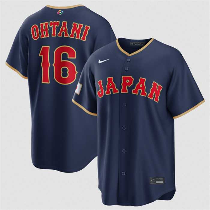 Men's Japan Baseball #16 Shohei Ohtani Navy 2026 World Baseball Classic Road Stadium Stitched Jersey,We sell and wholesale Men's Japan Baseball #16 Shohei Ohtani Navy 2026 World Baseball Classic Road Stadium Stitched Jersey on line form chian!