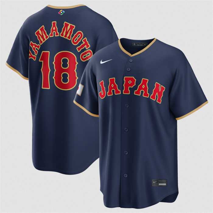Men's Japan Baseball #18 Yoshinobu Yamamoto Navy 2026 World Baseball Classic Road Stadium Stitched Jersey,We sell and wholesale Men's Japan Baseball #18 Yoshinobu Yamamoto Navy 2026 World Baseball Classic Road Stadium Stitched Jersey on line form chian!