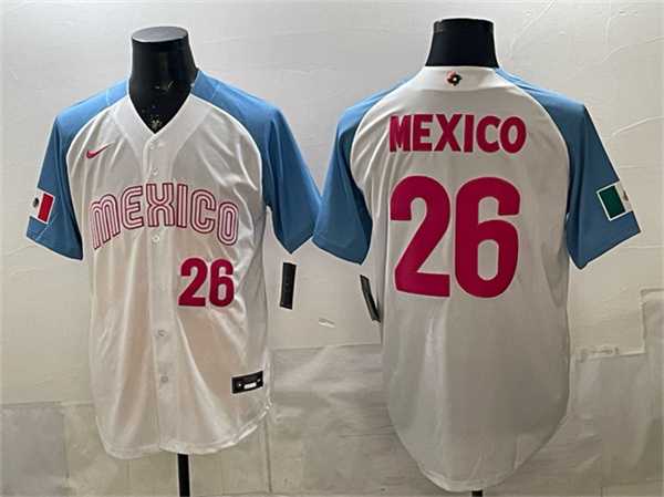 Men's Mexico Baseball #26 Mexico White 2026 World Baseball Classic Home Stadium Stitched Jersey,We sell and wholesale Men's Mexico Baseball #26 Mexico White 2026 World Baseball Classic Home Stadium Stitched Jersey on line form chian!