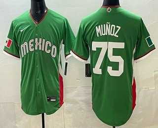 Men's Mexico #75 Andres Munoz Green 2026 World Baseball Classic Cool Base Jersey,We sell and wholesale Men's Mexico #75 Andres Munoz Green 2026 World Baseball Classic Cool Base Jersey on line form chian!