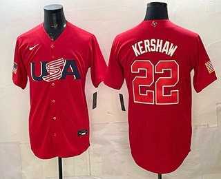 Men's USA #22 Clayton Kershaw Red 2026 World Baseball Classic Cool Base Jersey,We sell and wholesale Men's USA #22 Clayton Kershaw Red 2026 World Baseball Classic Cool Base Jersey on line form chian!