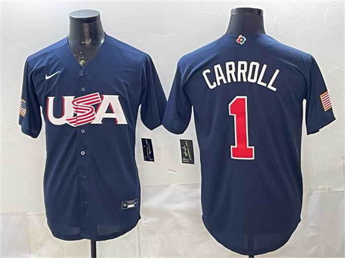 Men's USA Baseball #1 Corbin Carroll Navy World Baseball Classic Stitched Jersey,We sell and wholesale Men's USA Baseball #1 Corbin Carroll Navy World Baseball Classic Stitched Jersey on line form chian!