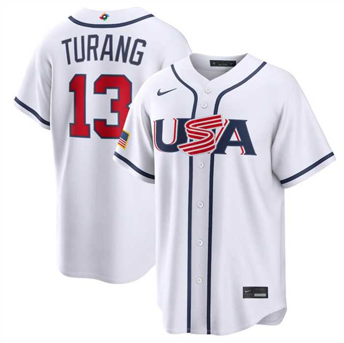 Men's USA Baseball #13 Brice Turang White 2026 World Baseball Classic Home Stadium Stitched Jersey,We sell and wholesale Men's USA Baseball #13 Brice Turang White 2026 World Baseball Classic Home Stadium Stitched Jersey on line form chian!