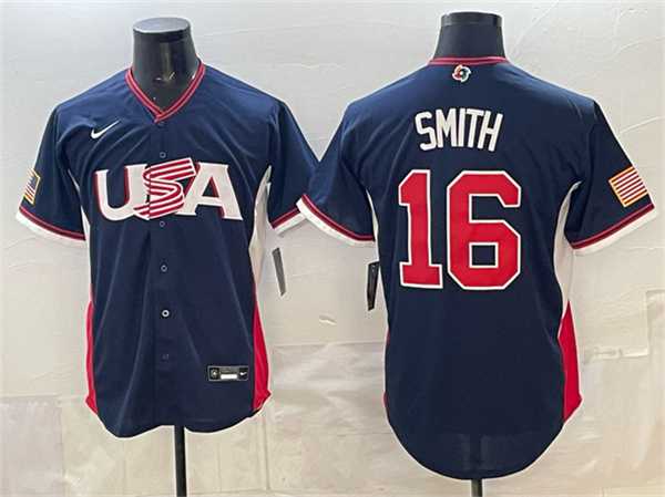 Men's USA Baseball #16 Will Smith Navy 2026 World Baseball Classic Road Stadium Stitched Jersey,We sell and wholesale Men's USA Baseball #16 Will Smith Navy 2026 World Baseball Classic Road Stadium Stitched Jersey on line form chian!