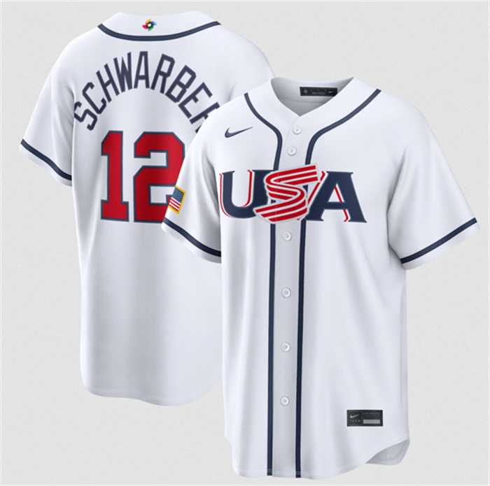 Men's USA Baseball #12 Kyle Schwarber White 2026 World Baseball Classic Home Stadium Stitched Jersey,We sell and wholesale Men's USA Baseball #12 Kyle Schwarber White 2026 World Baseball Classic Home Stadium Stitched Jersey on line form chian!