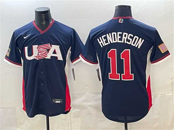 Men's USA Baseball #11 Gunnar Henderson Navy 2026 World Baseball Classic Road Stadium Stitched Jersey,We sell and wholesale Men's USA Baseball #11 Gunnar Henderson Navy 2026 World Baseball Classic Road Stadium Stitched Jersey on line form chian!