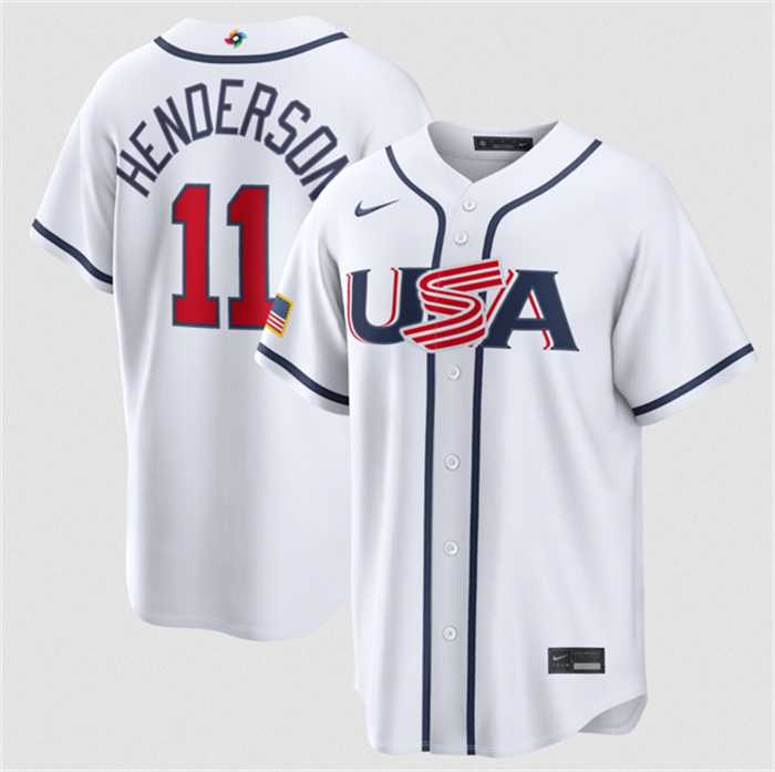 Men's USA Baseball #11 Gunnar Henderson White 2026 World Baseball Classic Home Stadium Stitched Jersey,We sell and wholesale Men's USA Baseball #11 Gunnar Henderson White 2026 World Baseball Classic Home Stadium Stitched Jersey on line form chian!