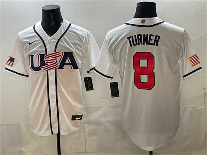 Men's USA Baseball #8 Trea Turner White 2026 World Baseball Classic Home Stadium Stitched Jersey,We sell and wholesale Men's USA Baseball #8 Trea Turner White 2026 World Baseball Classic Home Stadium Stitched Jersey on line form chian!