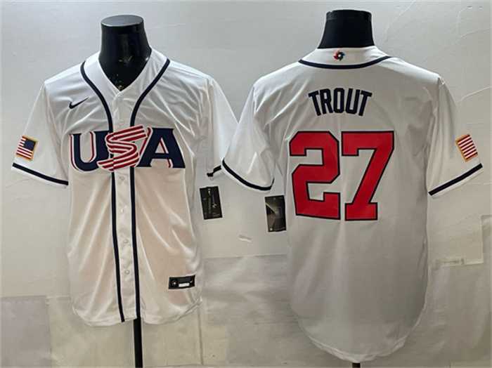 Men's USA Baseball #27 Mike Trout White 2026 World Baseball Classic Home Stadium Stitched Jersey,We sell and wholesale Men's USA Baseball #27 Mike Trout White 2026 World Baseball Classic Home Stadium Stitched Jersey on line form chian!