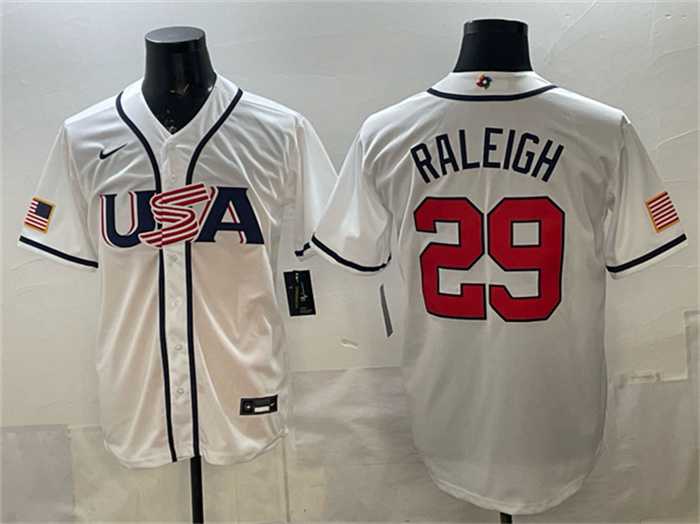 Men's USA Baseball #29 Cal Raleigh White 2026 World Baseball Classic Home Stadium Stitched Jersey,We sell and wholesale Men's USA Baseball #29 Cal Raleigh White 2026 World Baseball Classic Home Stadium Stitched Jersey on line form chian!