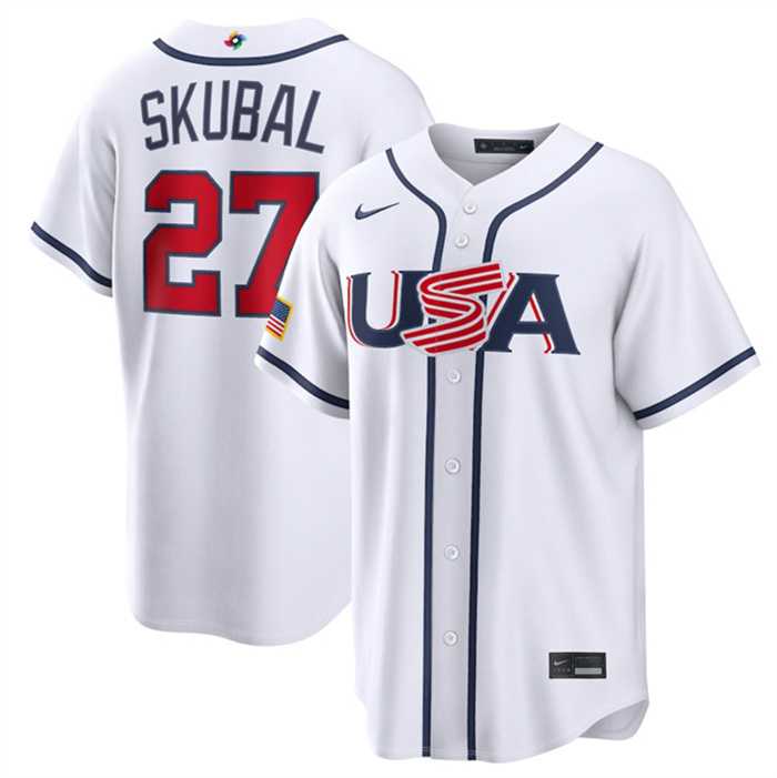 Men's USA Baseball #27 Tarik Skubal White 2026 World Baseball Classic Home Stadium Stitched Jersey,We sell and wholesale Men's USA Baseball #27 Tarik Skubal White 2026 World Baseball Classic Home Stadium Stitched Jersey on line form chian!