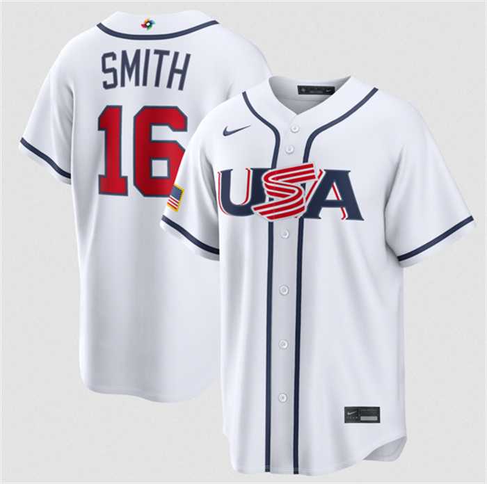 Men's USA Baseball #16 Will Smith White 2026 World Baseball Classic Home Stadium Stitched Jersey,We sell and wholesale Men's USA Baseball #16 Will Smith White 2026 World Baseball Classic Home Stadium Stitched Jersey on line form chian!