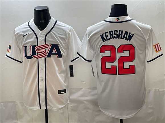 Men's USA Baseball #22 Clayton Kershaw White 2026 World Baseball Classic Home Stadium Stitched Jersey,We sell and wholesale Men's USA Baseball #22 Clayton Kershaw White 2026 World Baseball Classic Home Stadium Stitched Jersey on line form chian!