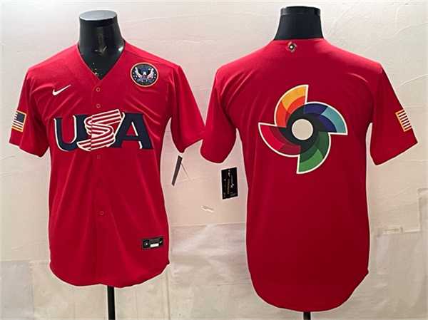 Men's USA Baseball Team Big Logo Red 2026 World Baseball Classic United States 250th Anniversary Patch Stadium Stitched Jersey,We sell and wholesale Men's USA Baseball Team Big Logo Red 2026 World Baseball Classic United States 250th Anniversary Patch Stadium Stitched Jersey on line form chian!