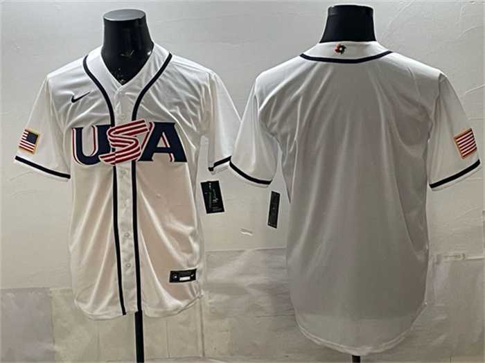 Men's USA Baseball Blank White 2026 World Baseball Classic Home Stadium Stitched Jersey,We sell and wholesale Men's USA Baseball Blank White 2026 World Baseball Classic Home Stadium Stitched Jersey on line form chian!