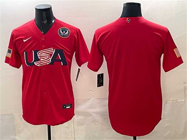 Men's USA Baseball Blank Red 2026 World Baseball Classic United States 250th Anniversary Patch Stadium Stitched Jersey,We sell and wholesale Men's USA Baseball Blank Red 2026 World Baseball Classic United States 250th Anniversary Patch Stadium Stitched Jersey on line form chian!