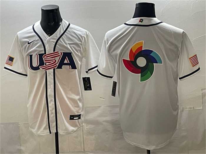 Men's USA Baseball Team Big Logo White 2026 World Baseball Classic Home Stadium Stitched Jersey,We sell and wholesale Men's USA Baseball Team Big Logo White 2026 World Baseball Classic Home Stadium Stitched Jersey on line form chian!