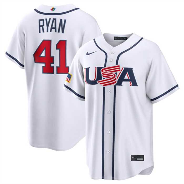 Men's USA Baseball #41 Joe Ryan White 2026 World Baseball Classic Home Stadium Stitched Jersey,We sell and wholesale Men's USA Baseball #41 Joe Ryan White 2026 World Baseball Classic Home Stadium Stitched Jersey on line form chian!