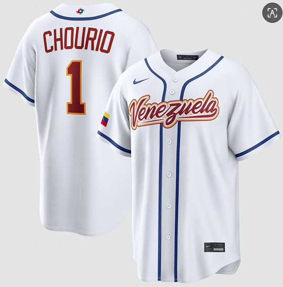 Men's Venezuela Baseball #1 Jackson Chourio White 2026 World Baseball Classic Home Stadium Stitched Jersey,We sell and wholesale Men's Venezuela Baseball #1 Jackson Chourio White 2026 World Baseball Classic Home Stadium Stitched Jersey on line form chian!
