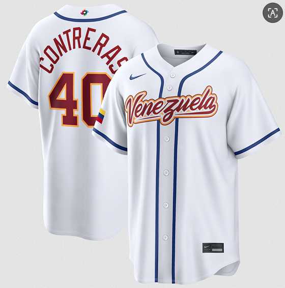 Men's Venezuela Baseball #40 Willson Contreras White 2026 World Baseball Classic Home Stadium Stitched Jersey,We sell and wholesale Men's Venezuela Baseball #40 Willson Contreras White 2026 World Baseball Classic Home Stadium Stitched Jersey on line form chian!