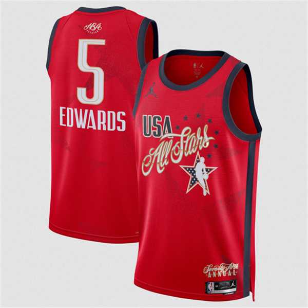 Men's 2026 All-Star #5 Anthony Edwards Red Stitched Basketball Printing Jersey,We sell and wholesale Men's 2026 All-Star #5 Anthony Edwards Red Stitched Basketball Printing Jersey on line form chian!
