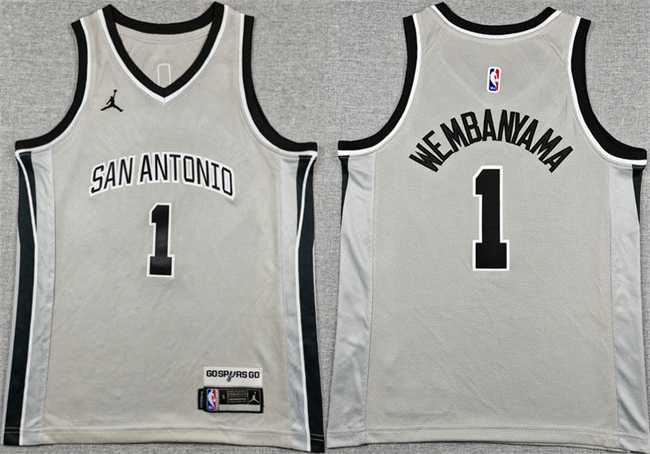 Youth San Antonio Spurs #1 Victor Wembanyama Silver 2025 Statement Edition Stitched Jersey,We sell and wholesale Youth San Antonio Spurs #1 Victor Wembanyama Silver 2025 Statement Edition Stitched Jersey on line form chian!