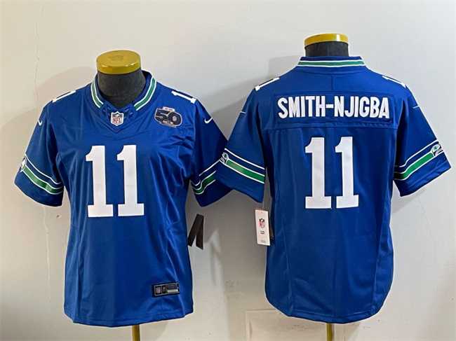 Youth Seattle Seahawks #11 Jaxon Smith-Njigba Royal 2025 F.U.S.E 50th Anniversary Patch Throwback Vapor Limited Stitched Jersey,We sell and wholesale Youth Seattle Seahawks #11 Jaxon Smith-Njigba Royal 2025 F.U.S.E 50th Anniversary Patch Throwback Vapor Limited Stitched Jersey on line form chian!