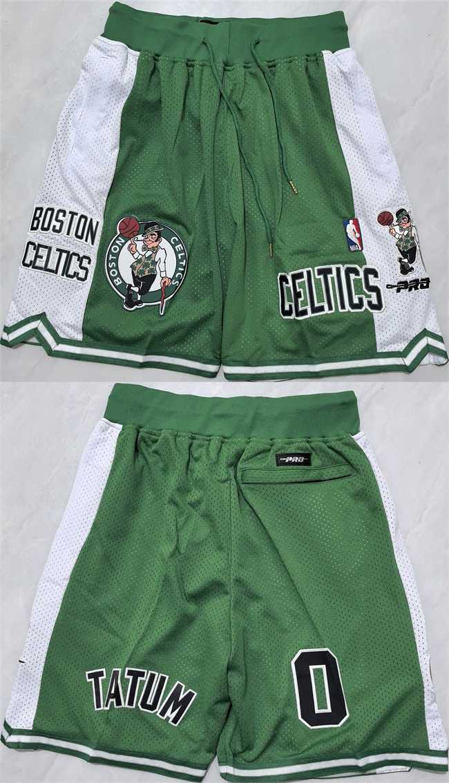 Boston Celtics #0 Jayson Tatum Green White Shorts (Run Small),We sell and wholesale Boston Celtics #0 Jayson Tatum Green White Shorts (Run Small) on line form chian!