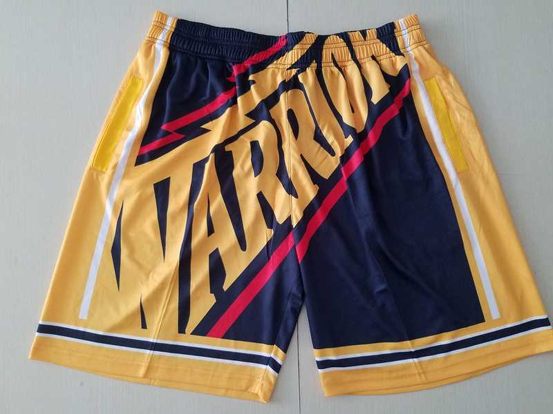 Golden State Warriors Yellow Black Big Face With Pocket Swingman Shorts (Run Small),We sell and wholesale Golden State Warriors Yellow Black Big Face With Pocket Swingman Shorts (Run Small) on line form chian!