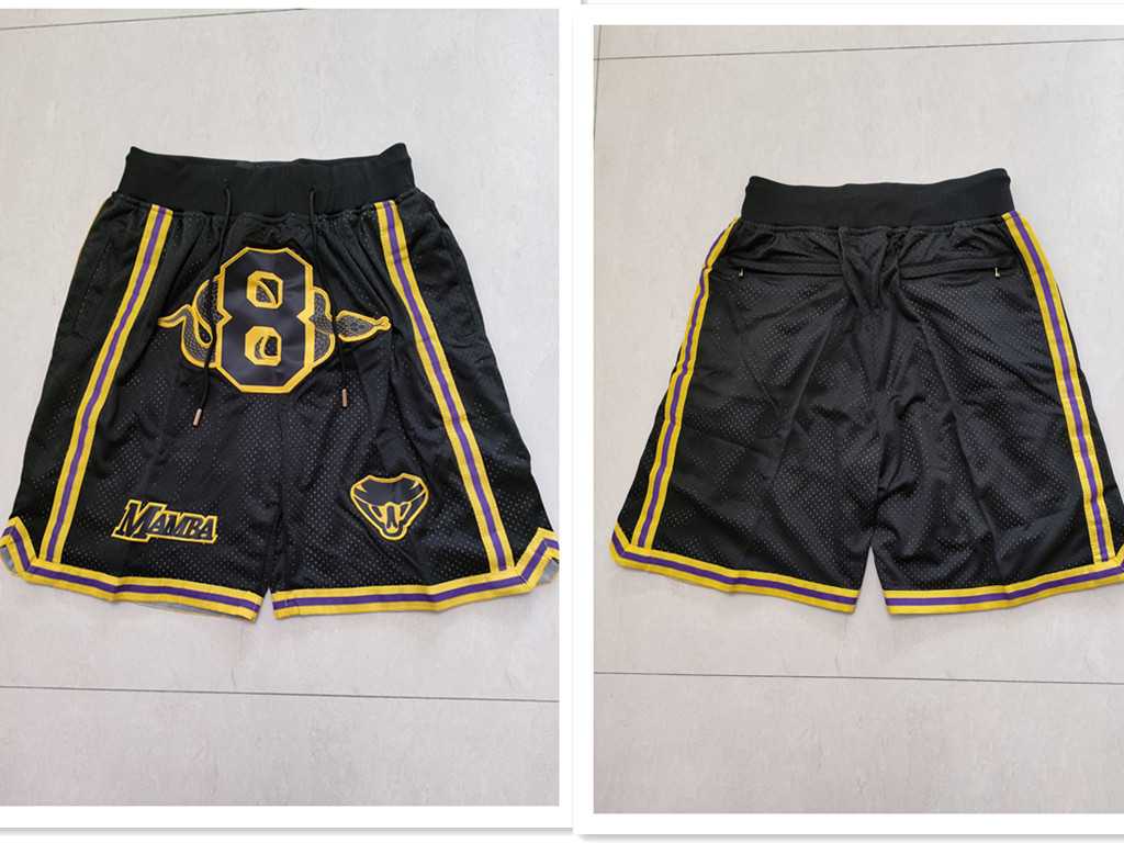 Los Angeles Lakers #8 Kobe Bryant Black Mamba Just Don Swingman Throwback Shorts (Run Small),We sell and wholesale Los Angeles Lakers #8 Kobe Bryant Black Mamba Just Don Swingman Throwback Shorts (Run Small) on line form chian!