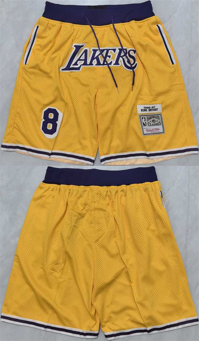 Los Angeles Lakers #8 Kobe Bryant Yellow 2025 Shorts (Run Small),We sell and wholesale Los Angeles Lakers #8 Kobe Bryant Yellow 2025 Shorts (Run Small) on line form chian!