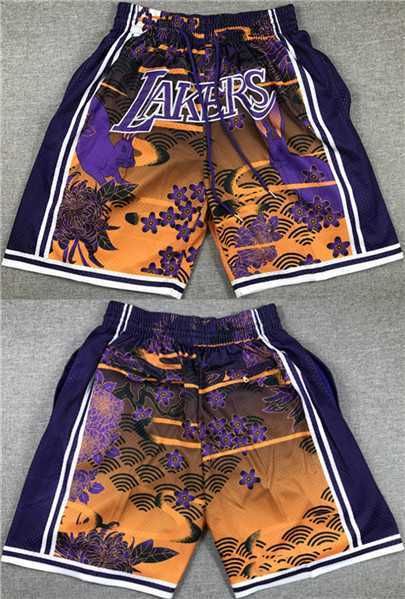 Los Angeles Lakers Purple Yellow Shorts (Run Small),We sell and wholesale Los Angeles Lakers Purple Yellow Shorts (Run Small) on line form chian!