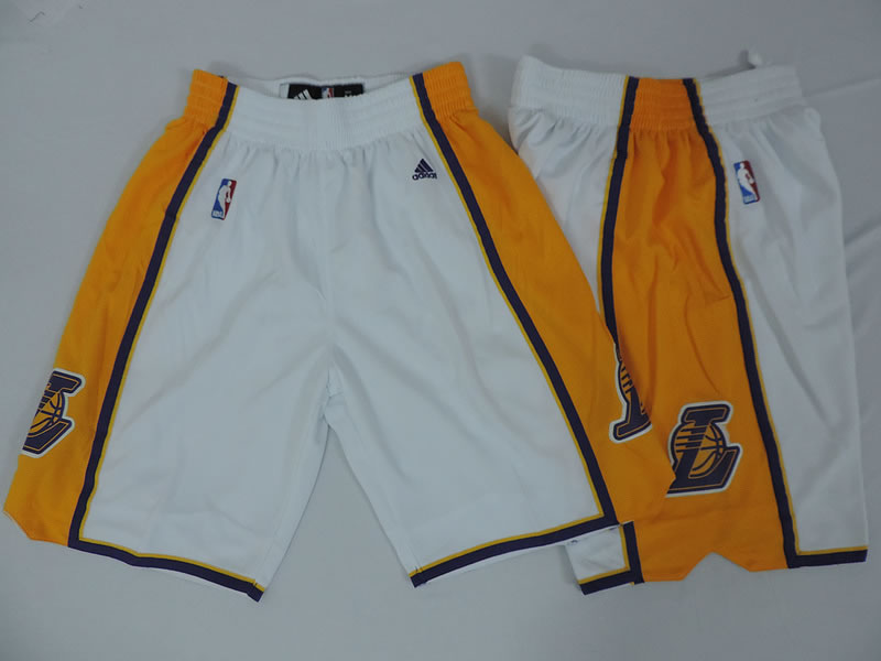 Los Angeles Lakers NBA Shorts (Run Small) White-Yellow,We sell and wholesale Los Angeles Lakers NBA Shorts (Run Small) White-Yellow on line form chian!