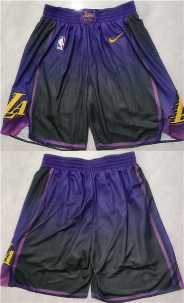 Los Angeles Lakers Purple Black Shorts (Run Small),We sell and wholesale Los Angeles Lakers Purple Black Shorts (Run Small) on line form chian!