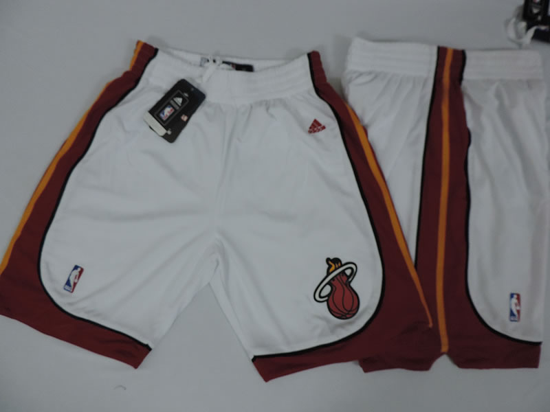 Miami Heat NBA Shorts (Run Small) White-Red,We sell and wholesale Miami Heat NBA Shorts (Run Small) White-Red on line form chian!