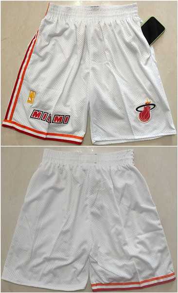 Miami Heat White Stitched Stitched Shorts (Run Small),We sell and wholesale Miami Heat White Stitched Stitched Shorts (Run Small) on line form chian!