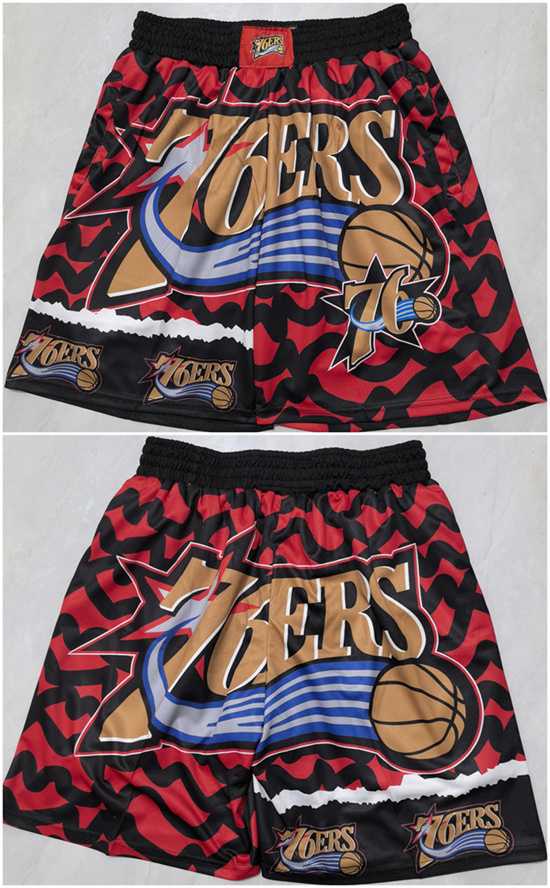 Philadelphia 76ers Black Red Shorts (Run Small),We sell and wholesale Philadelphia 76ers Black Red Shorts (Run Small) on line form chian!