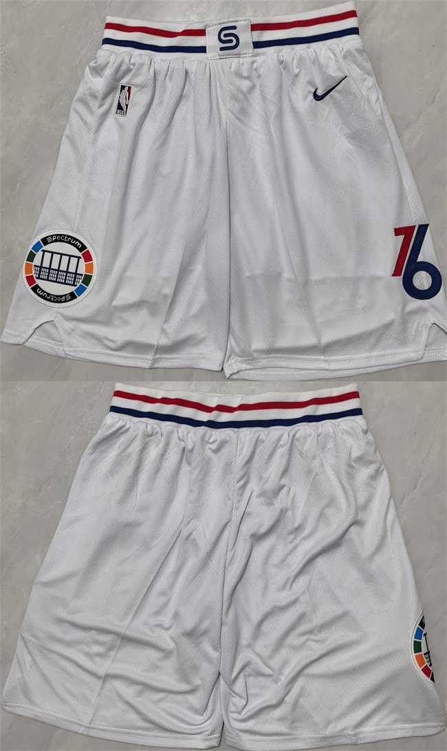 Philadelphia 76ers White NBA Stitched Shorts (Run Small),We sell and wholesale Philadelphia 76ers White NBA Stitched Shorts (Run Small) on line form chian!