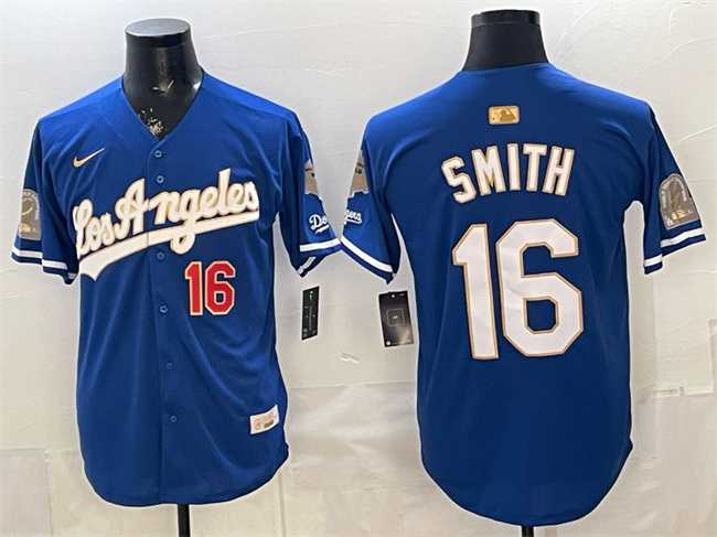 Men's Los Angeles Dodgers #16 Will Smith Royal 2026 Gold Collection 9x & B2B Champs Patch Stitched Jersey Dzhi,We sell and wholesale Men's Los Angeles Dodgers #16 Will Smith Royal 2026 Gold Collection 9x & B2B Champs Patch Stitched Jersey Dzhi on line form chian!