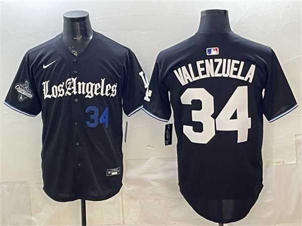 Men's Los Angeles Dodgers #34 Fernando Valenzuela Black 2025 World Series Champions Patch 'Gothic Edition' Vapor Premier Limited Stitched Jersey Dzhi,We sell and wholesale Men's Los Angeles Dodgers #34 Fernando Valenzuela Black 2025 World Series Champions Patch 'Gothic Edition' Vapor Premier Limited Stitched Jersey Dzhi on line form chian!