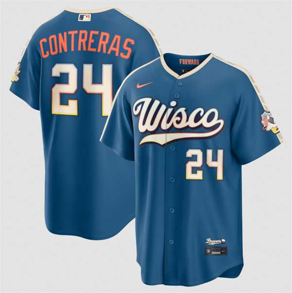 Men's Milwaukee Brewers #24 William Contreras Mineral Blue 2026 City Connect Stadium Stitched Stitched Jersey Dzhi,We sell and wholesale Men's Milwaukee Brewers #24 William Contreras Mineral Blue 2026 City Connect Stadium Stitched Stitched Jersey Dzhi on line form chian!