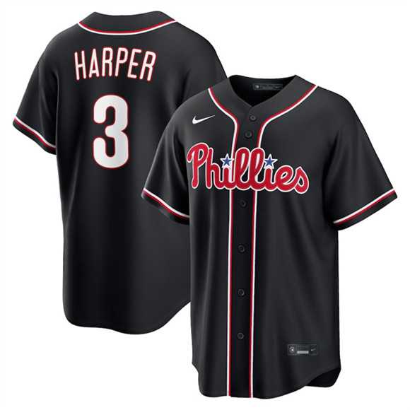 Men's Philadelphia Phillies #3 Bryce Harper Fashion Black Out Stitched Jersey Dzhi,We sell and wholesale Men's Philadelphia Phillies #3 Bryce Harper Fashion Black Out Stitched Jersey Dzhi on line form chian!
