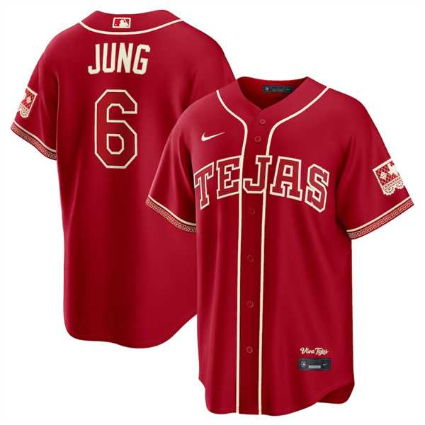 Men's Texas Rangers #6 Josh Jung Red 2026 City Connect Stadium Stitched Jersey Dzhi,We sell and wholesale Men's Texas Rangers #6 Josh Jung Red 2026 City Connect Stadium Stitched Jersey Dzhi on line form chian!