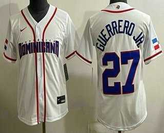 Women's Dominican #27 Vladimir Guerrero Jr White 2026 World Classic Cool Base Jersey,We sell and wholesale Women's Dominican #27 Vladimir Guerrero Jr White 2026 World Classic Cool Base Jersey on line form chian!