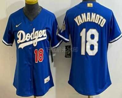 Women's Los Angeles Dodgers #18 Yoshinobu Yamamoto MVP Blue Limited Stitched Jersey,We sell and wholesale Women's Los Angeles Dodgers #18 Yoshinobu Yamamoto MVP Blue Limited Stitched Jersey on line form chian!