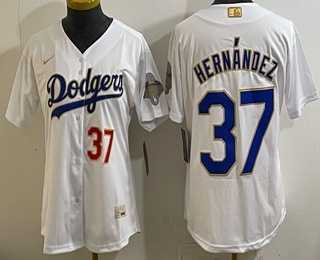 Women's Los Angeles Dodgers #37 Teoscar Hernandez White 2026 Gold Collection Stadium Jersey,We sell and wholesale Women's Los Angeles Dodgers #37 Teoscar Hernandez White 2026 Gold Collection Stadium Jersey on line form chian!