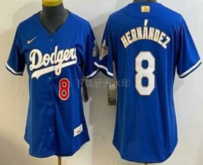 Women's Los Angeles Dodgers #8 Enrique Hernandez Blue 2026 Gold Collection Stadium Jersey,We sell and wholesale Women's Los Angeles Dodgers #8 Enrique Hernandez Blue 2026 Gold Collection Stadium Jersey on line form chian!